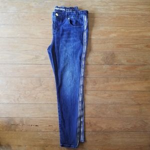 Gymboree girls dark wash ribbon stripe jeans